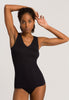 71602 Cotton Seamless V-Neck Tank - 019 Black