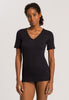 71603 Cotton Seamless Short Sleeve Top - 019 Black