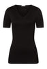 71603 Cotton Seamless Short Sleeve Top - 019 Black