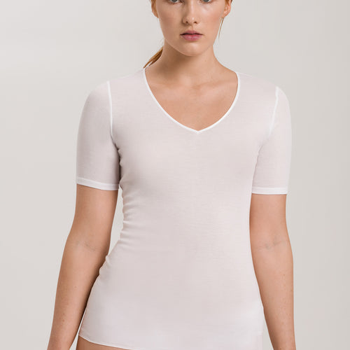 71603 Cotton Seamless Short Sleeve Top - 101 White