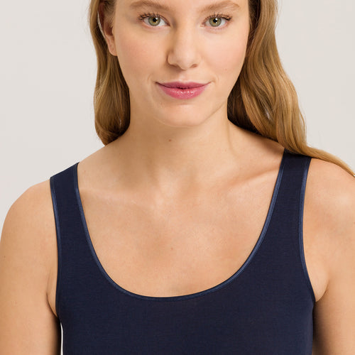 71604 Cotton Seamless Round Neck Tank - 1610 Deep Navy