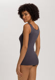 Cotton Seamless Round Neck Cotton Tank Top | Black Pearl 71604-2183
