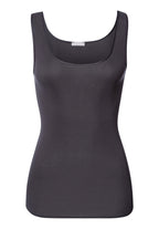 Cotton Seamless Round Neck Cotton Tank Top | Black Pearl 71604-2183