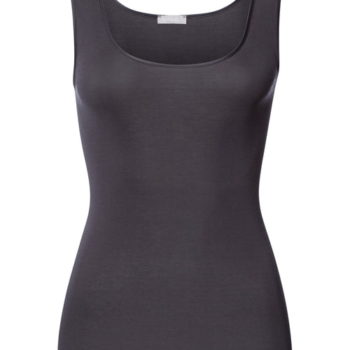 Cotton Seamless Round Neck Cotton Tank Top | Black Pearl 71604-2183