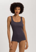 Cotton Seamless Round Neck Cotton Tank Top | Black Pearl 71604-2183
