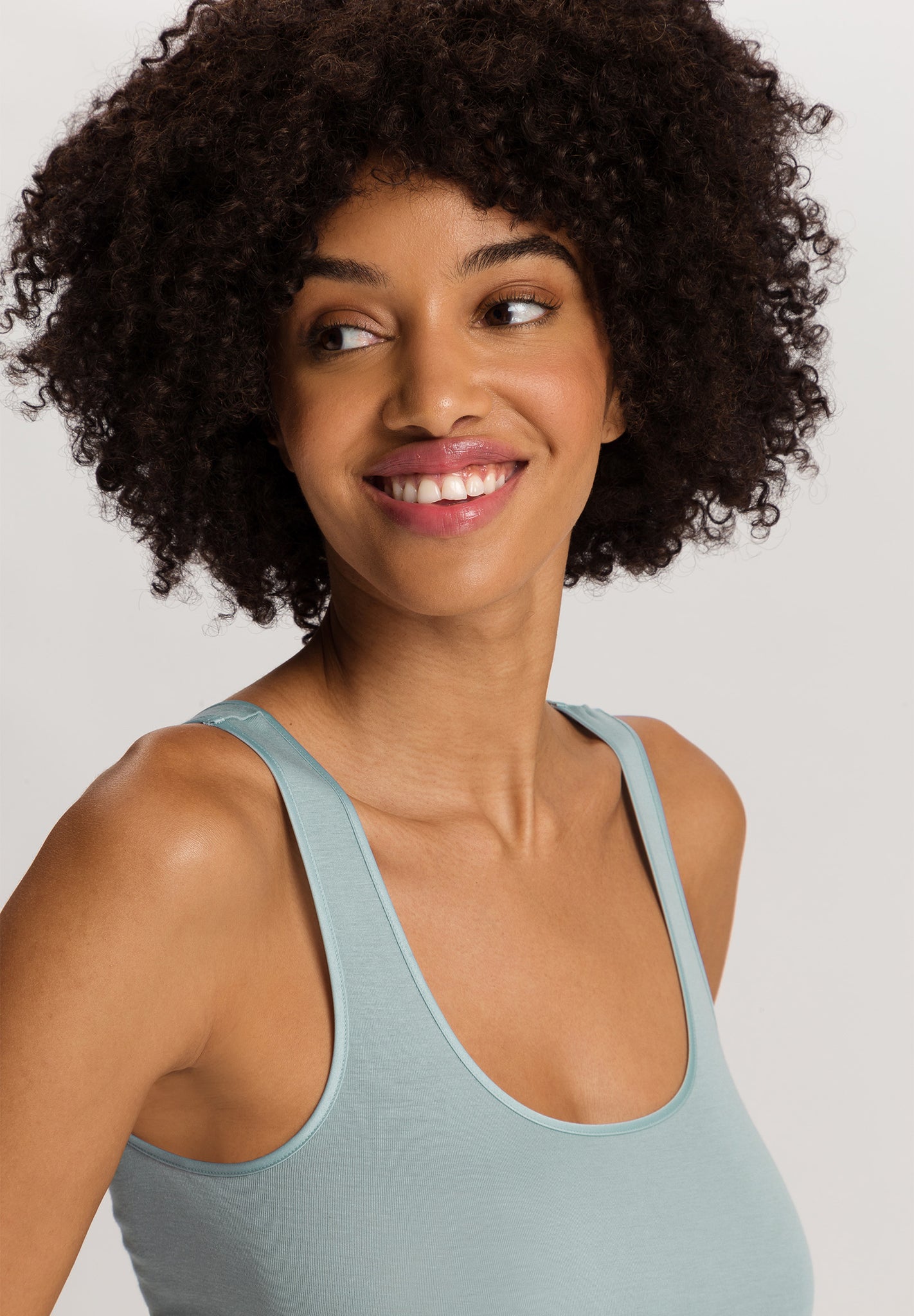 Cotton Seamless Round Neck Cotton Tank Top | Tourmaline Blue 71604-2712