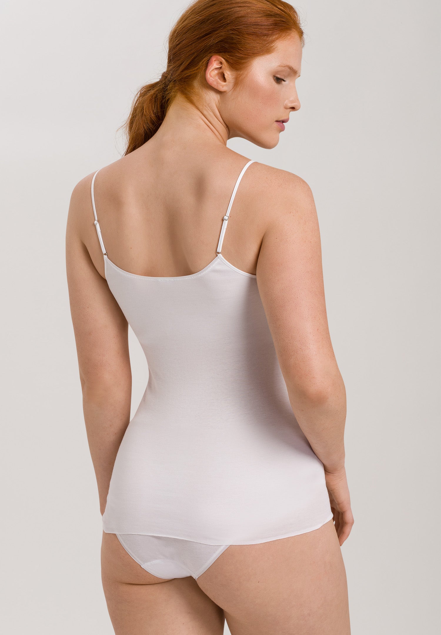 71605 Cotton Seamless Spaghetti Cami Padded - 101 White