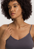 Cotton Seamless Spaghetti Cami Padded | Black Pearl 71605-2183