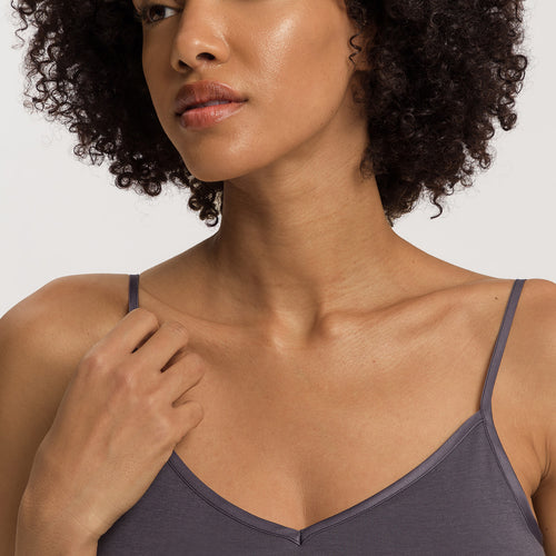 Cotton Seamless Spaghetti Cami Padded | Black Pearl 71605-2183