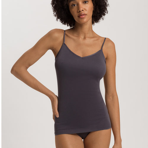 Cotton Seamless Spaghetti Cami Padded | Black Pearl 71605-2183