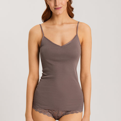 71605 Cotton Seamless Spaghetti Cami Padded - 2756 Stonewash