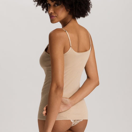 Cotton Seamless Spaghetti Cami Padded | Iced Cappuccino 71605-2846