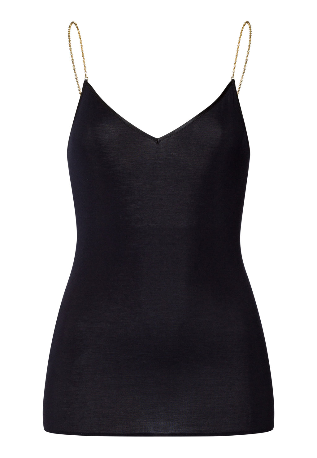 Cotton Seamless Cotton Camisole With Jewelry Strap | Black 71613-019