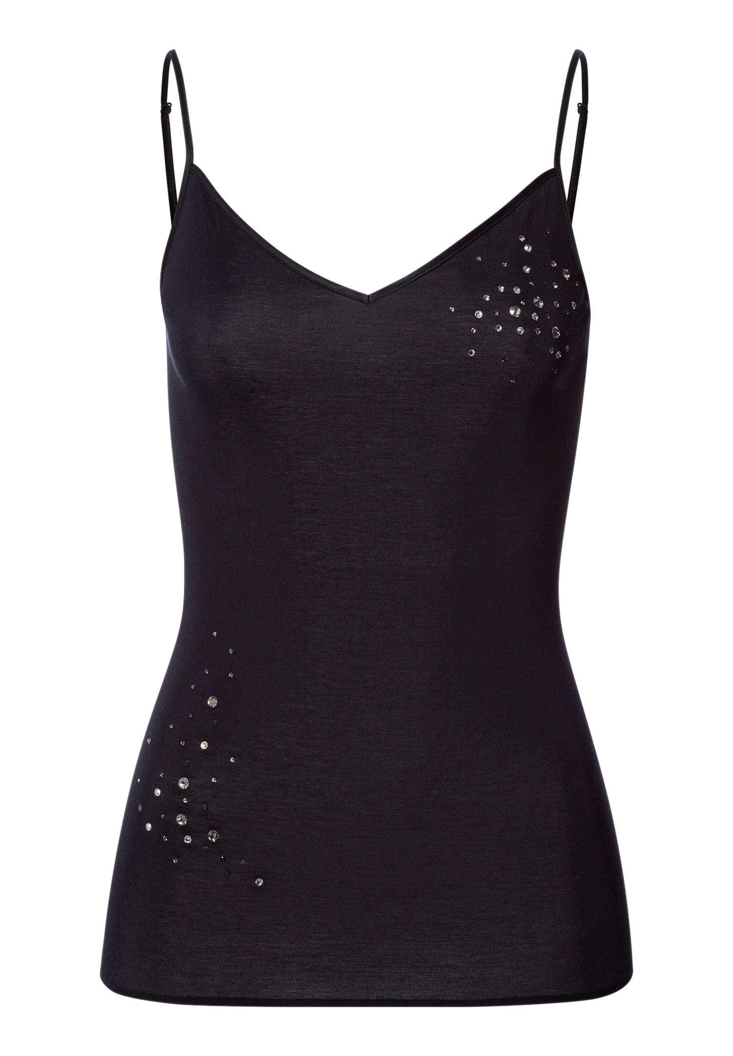 Cotton Seamless Swarovski Crystal Cotton Camisole | Black 71618-019
