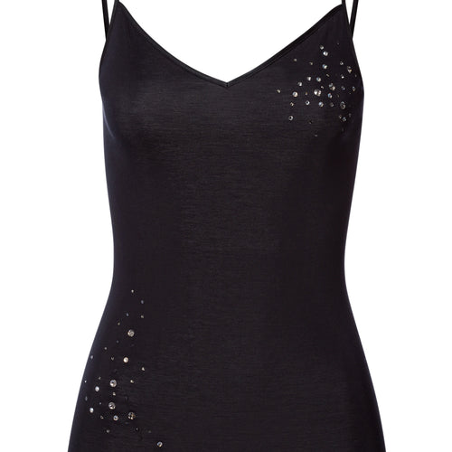 Cotton Seamless Swarovski Crystal Cotton Camisole | Black 71618-019