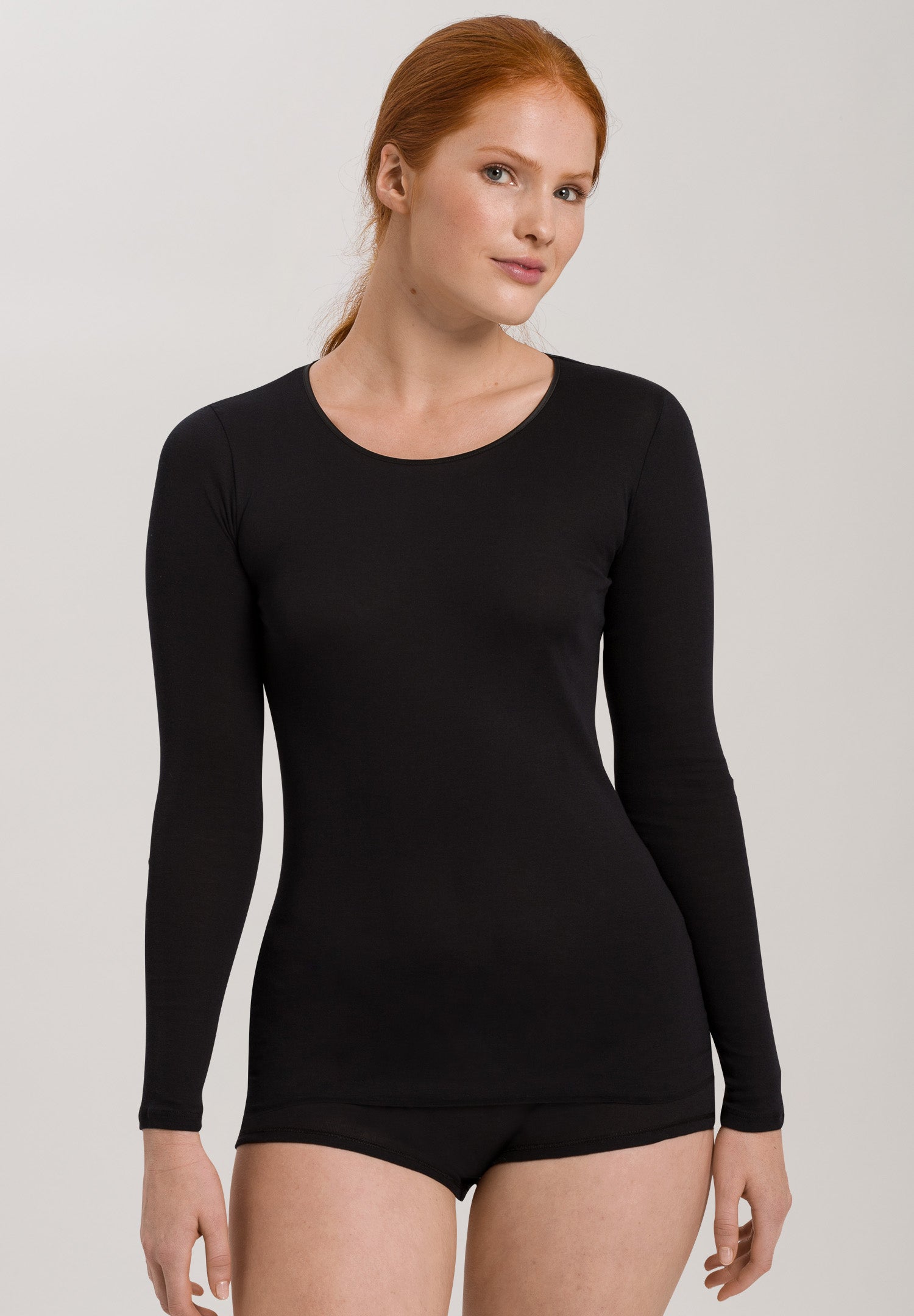 71620 Cotton Seamless L/Slv Shirt - 019 Black