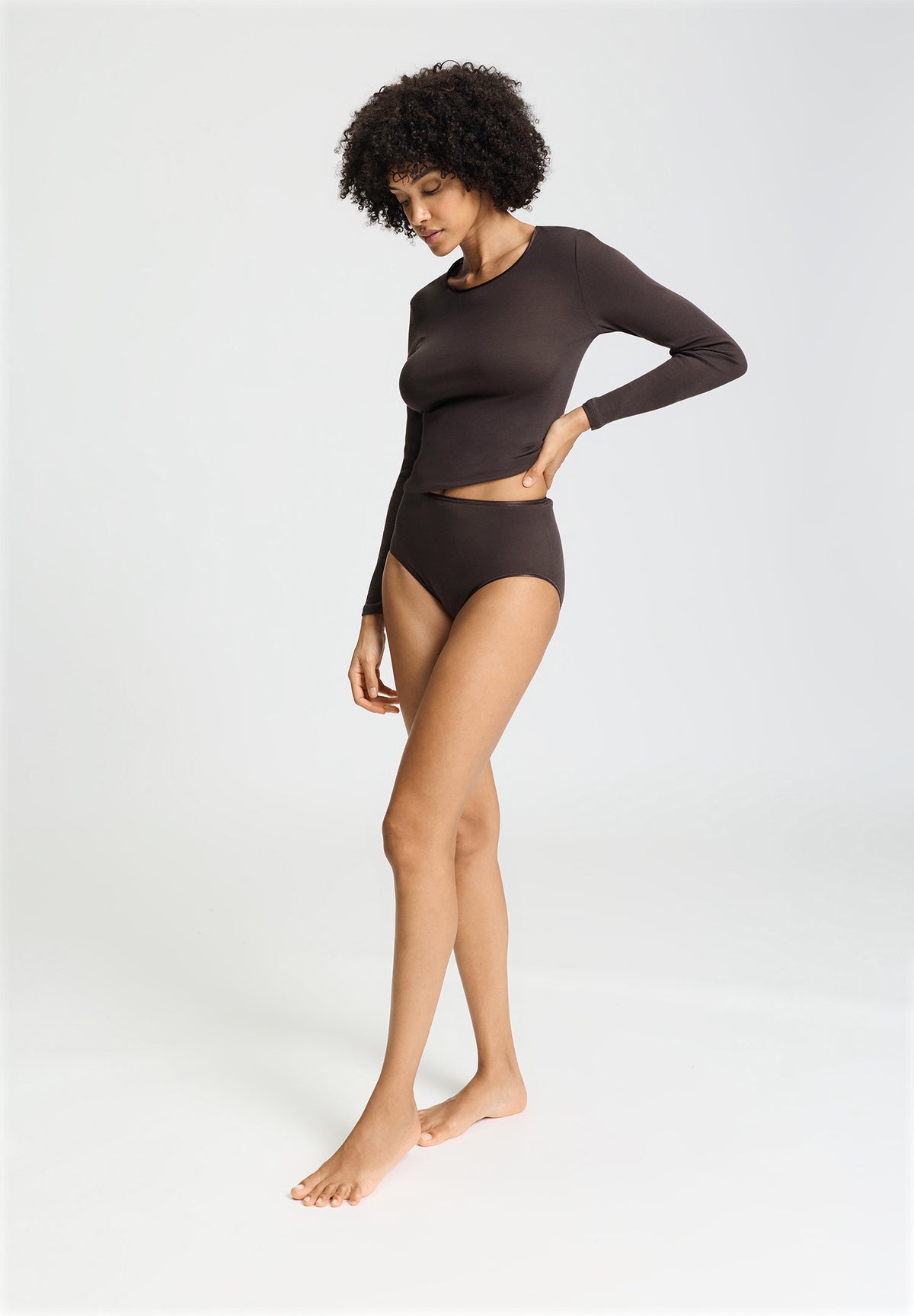 Cotton Seamless Cotton Full Brief | Dark Mocha 71625-2185