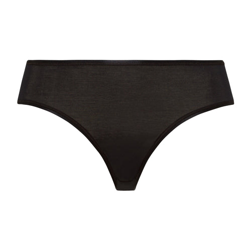 71626 Cotton Seamless Full High Cut Brief - 019 Black