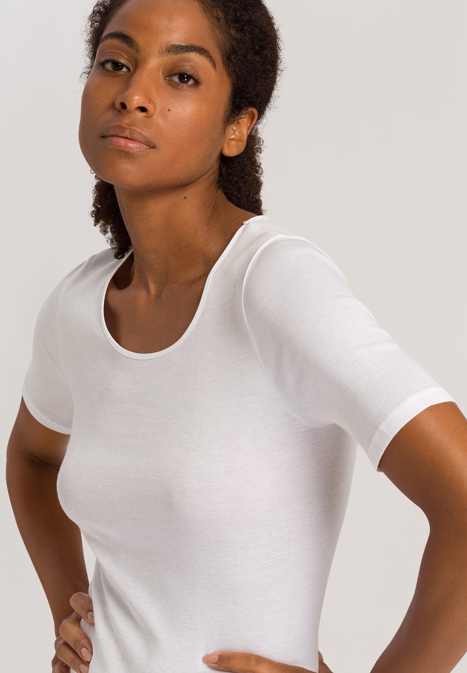 71630 Cotton Seamless Short Sleeve Shirt - 101 White