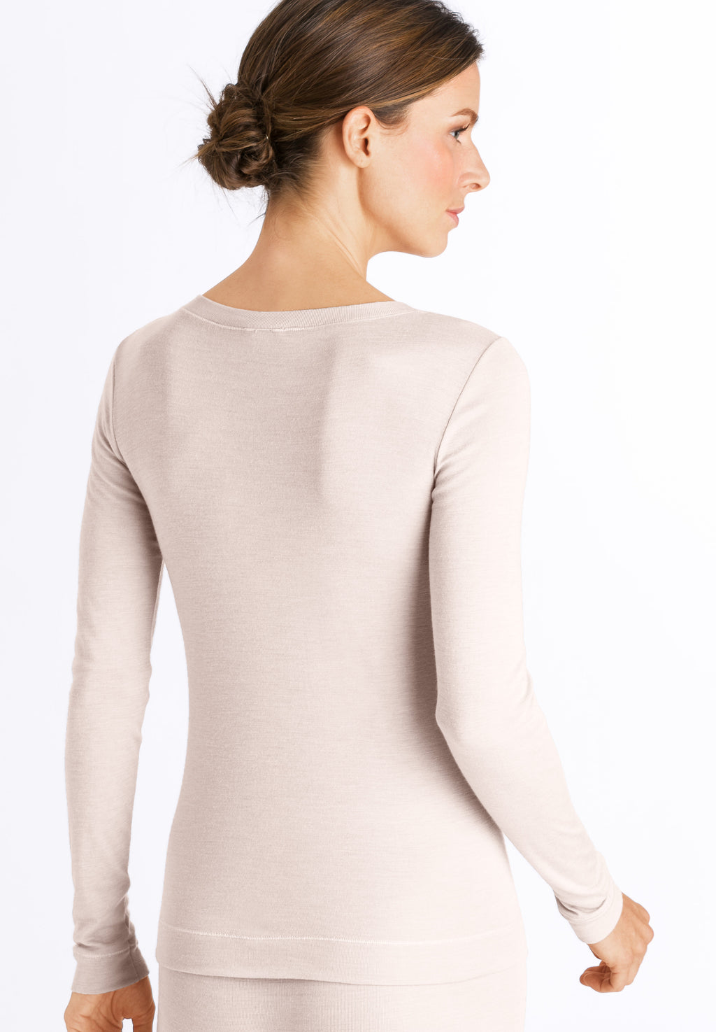 71655 Silk/Cashmere Long Sleeve Shirt - 1203 Vanilla