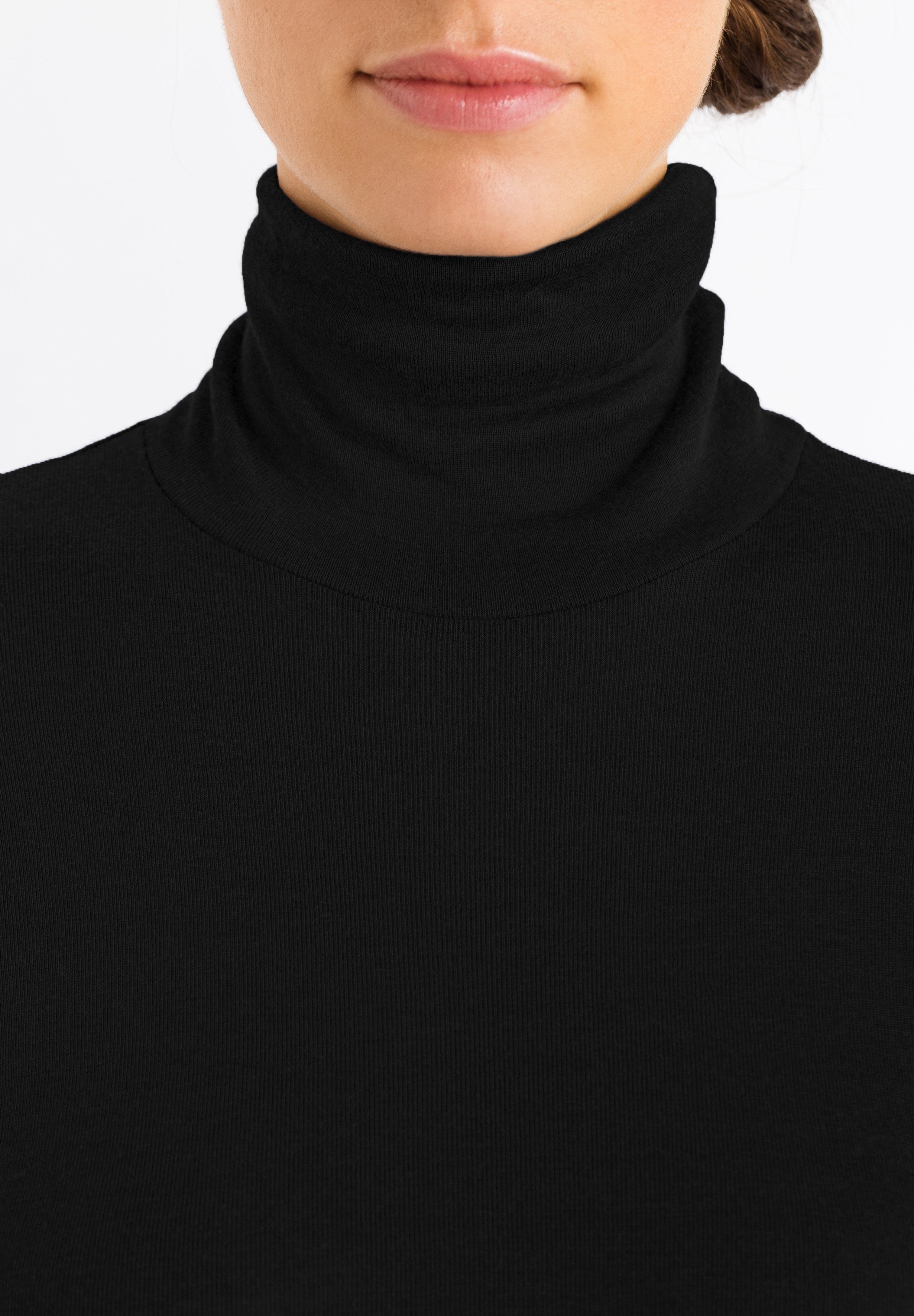 71659 Silk/Cashmere Turtleneck Shirt - 019 Black
