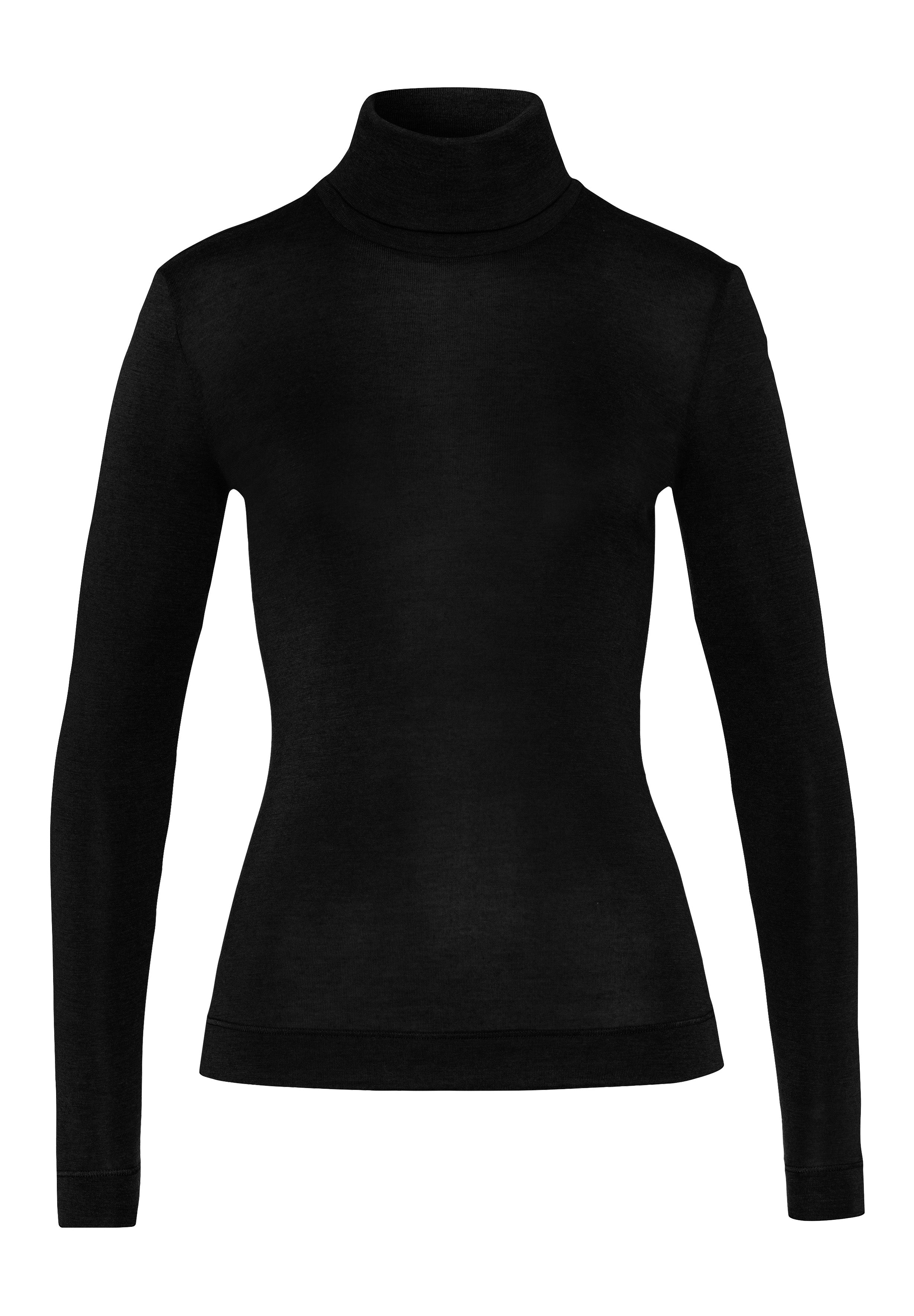 71659 Silk/Cashmere Turtleneck Shirt - 019 Black