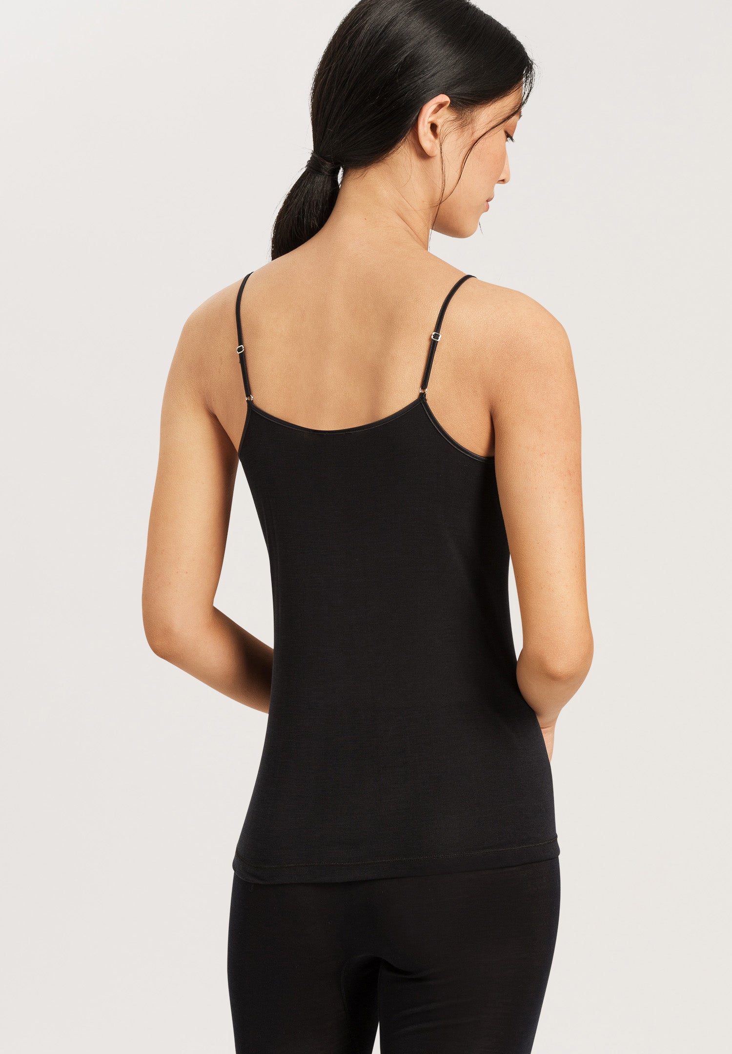 71716 Pure Silk Spaghetti Cami - 019 Black