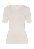 71718 Pure Silk Short Slv Shirt - 116 Pale Cream