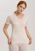 71718 Pure Silk Short Slv Shirt - 116 Pale Cream