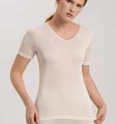 71718 Pure Silk Short Slv Shirt - 116 Pale Cream