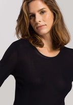 71719 Pure Silk Long Slv Shirt - 019 Black