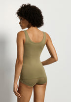 Touch Feeling Round Neck Tank Top | Covert Green 71814-2727