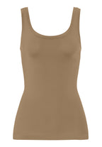 Touch Feeling Round Neck Tank Top | Suede Camel 71814-2825