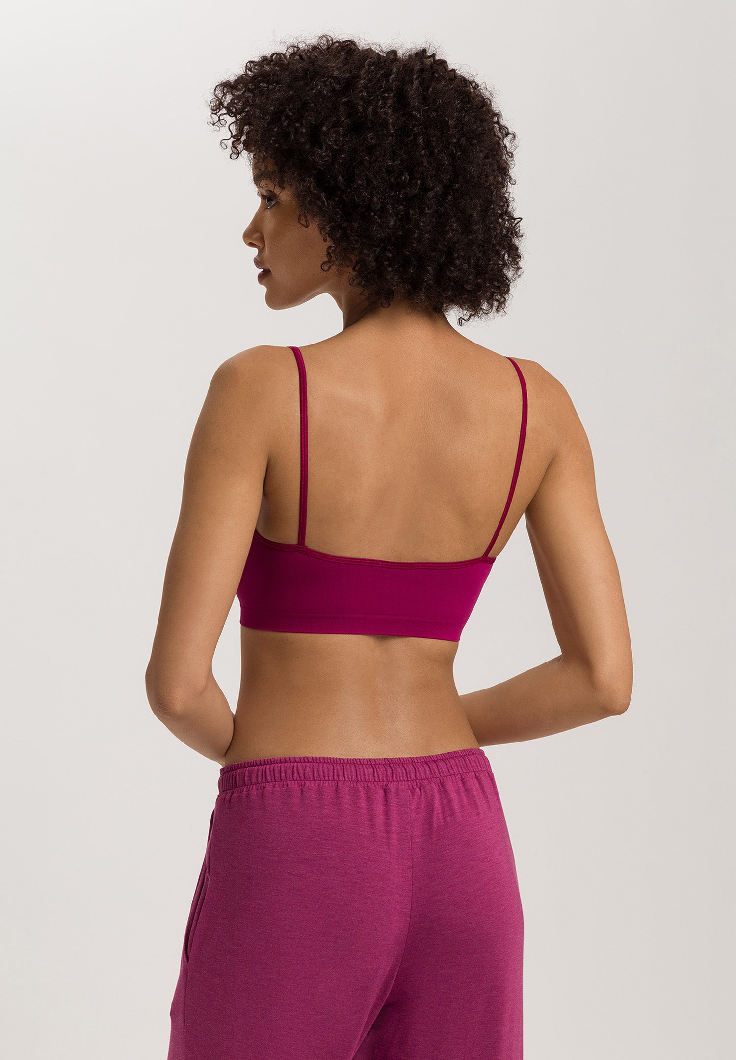 Touch Feeling Spaghetti Crop Top | Pink Tourmaline 71824-2473