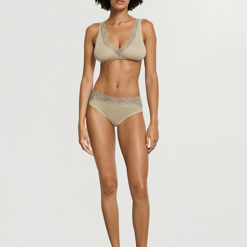 Cotton Delight Lace Trim Cotton High Cut Brief | Olive Stem 71835-2661