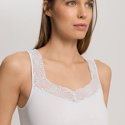 Cotton Delight Lace-Trim Cotton Tank Top | Powder Blue 71837-2512