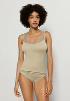 Cotton Delight Lace-Trim Cotton Tank Top | Olive Stem 71837-2661