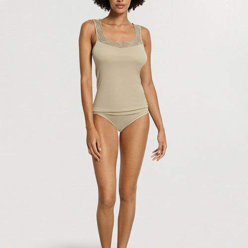 Cotton Delight Lace-Trim Cotton Tank Top | Olive Stem 71837-2661