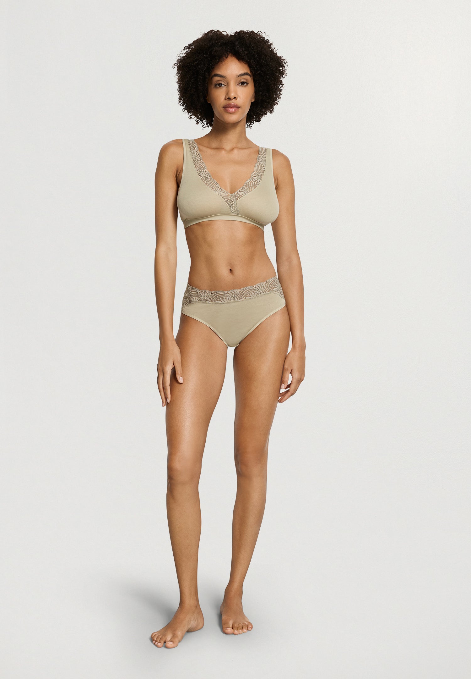Cotton Delight Lace Trim Cotton Soft Cup Bra | Olive Stem 71838-2661