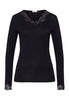 Dana Tencel™ V-Neck Top With Lace Trim | Black 71841-019