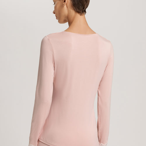 Dana Tencel™ V-Neck Top With Lace Trim | Blush 71841-1359