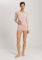 Dana Tencel™ V-Neck Top With Lace Trim | Blush 71841-1359