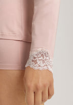 Dana Tencel™ V-Neck Top With Lace Trim | Blush 71841-1359