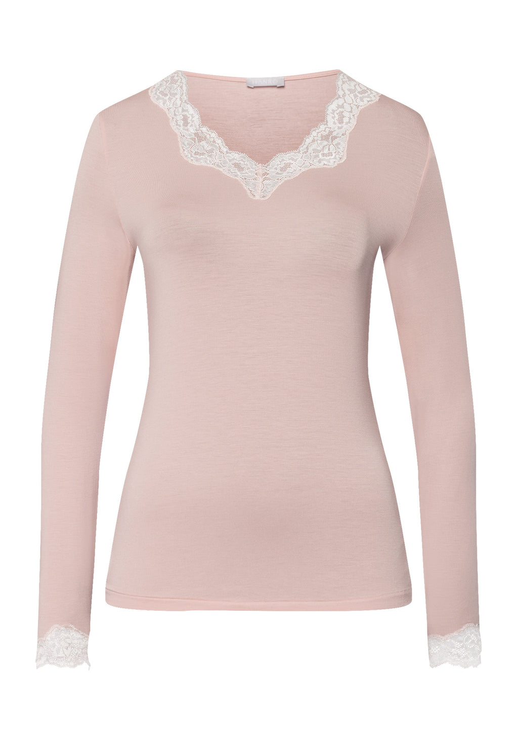 Dana Tencel™ V-Neck Top With Lace Trim | Blush 71841-1359