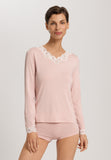 Dana Tencel™ V-Neck Top With Lace Trim | Blush 71841-1359