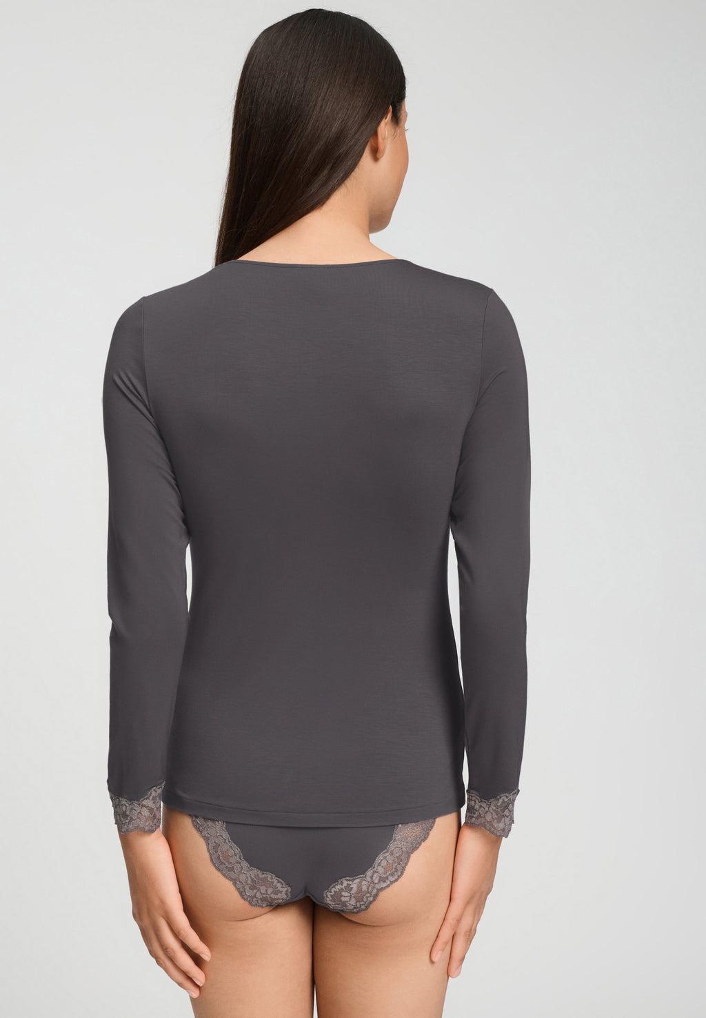 Dana Tencel™ V-Neck Top With Lace Trim | Boulevard 71841-2687