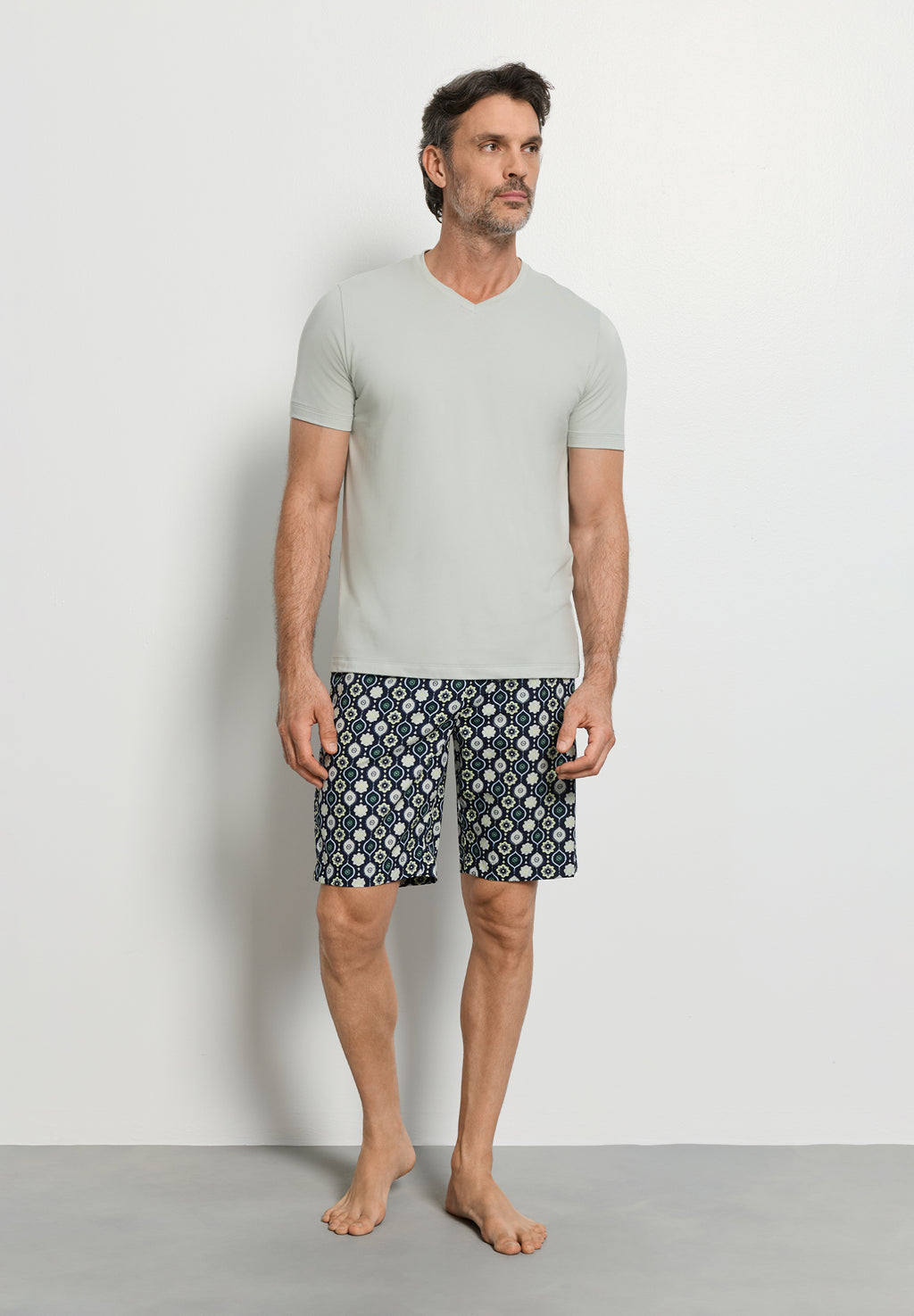 Night And Day S/Slv Pajama | Mineral Green 72353-2168