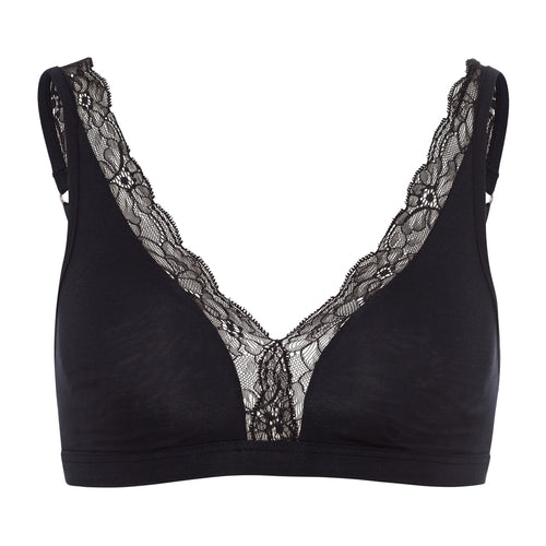 72431 Cotton Lace Soft Cup Bra - 019 Black