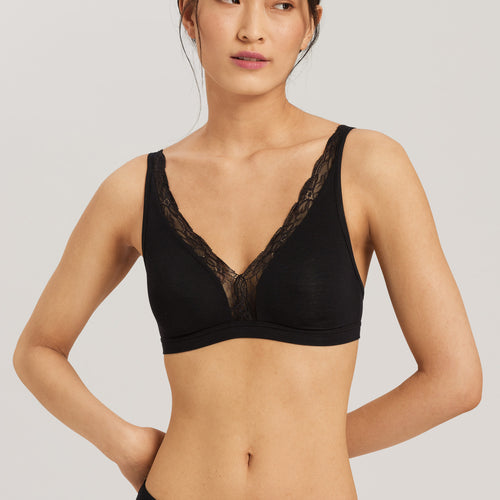 72431 Cotton Lace Soft Cup Bra - 019 Black