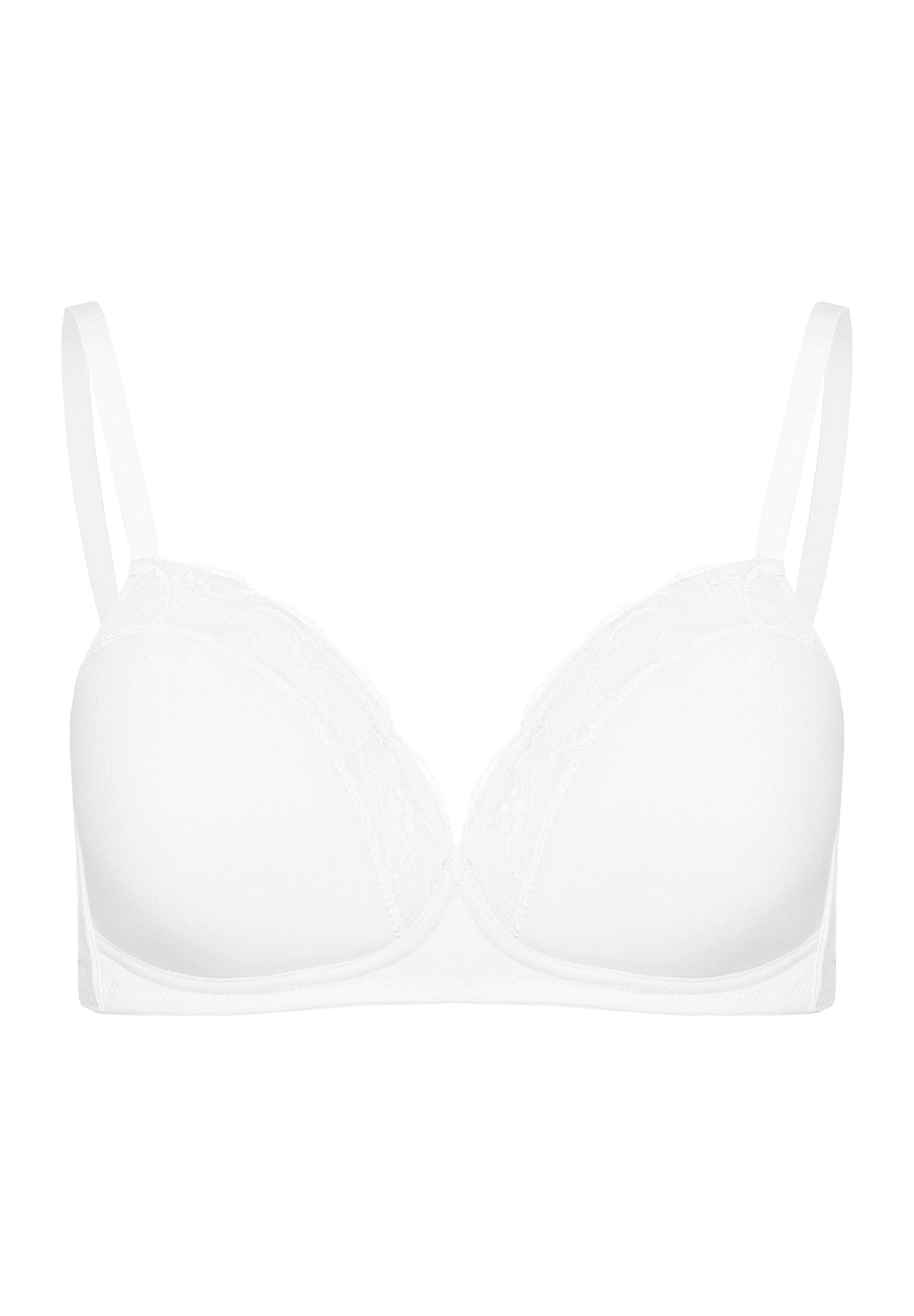 72432 Cotton Lace Spacer Soft Cup Bra - 101 White